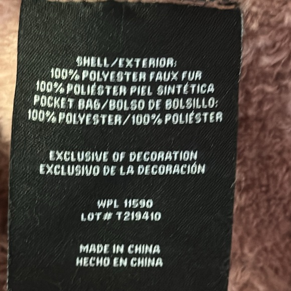 32 DEGREES HEAT. Pink Plush Zipper Jacket. Side Pockets. S-XS. 2- Pocs i… - Picture 9 of 12